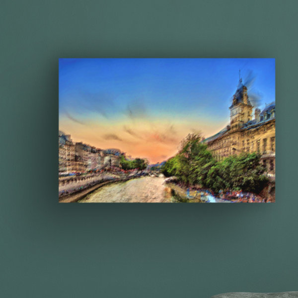 Winston Porter River Seine A On Canvas by David Manlove Print Wayfair